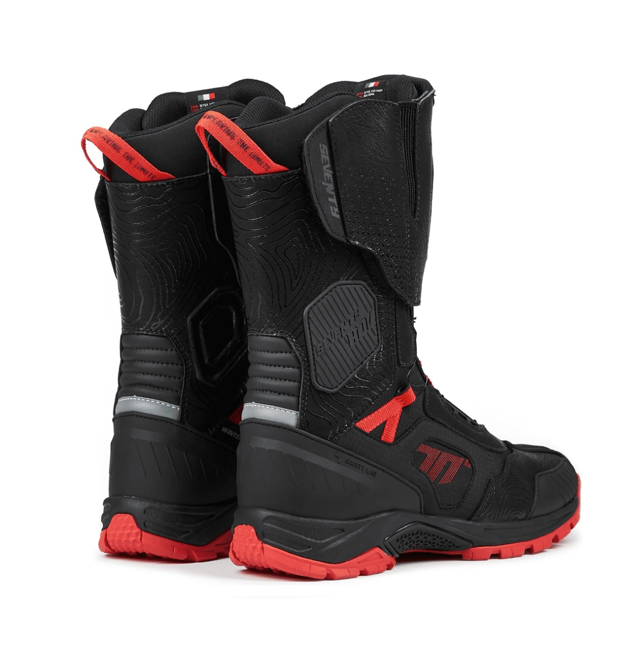 Cizme moto Adventure (Touring) Unisex Seventy Degrees SD-BA6 Stelvio negru/roșu [3]