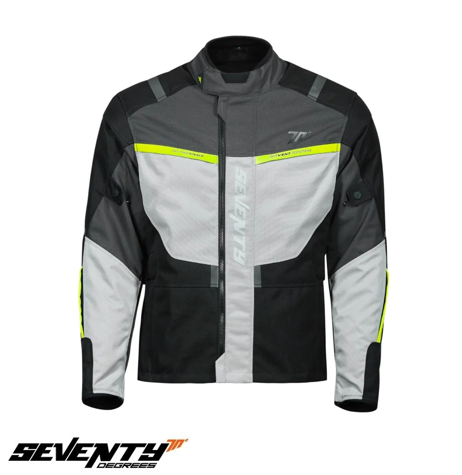 Geacă moto bărbați Touring/Adventure Seventy Degrees iarnă SD-JT83 Negru-Gri-Galben Fluor [2]