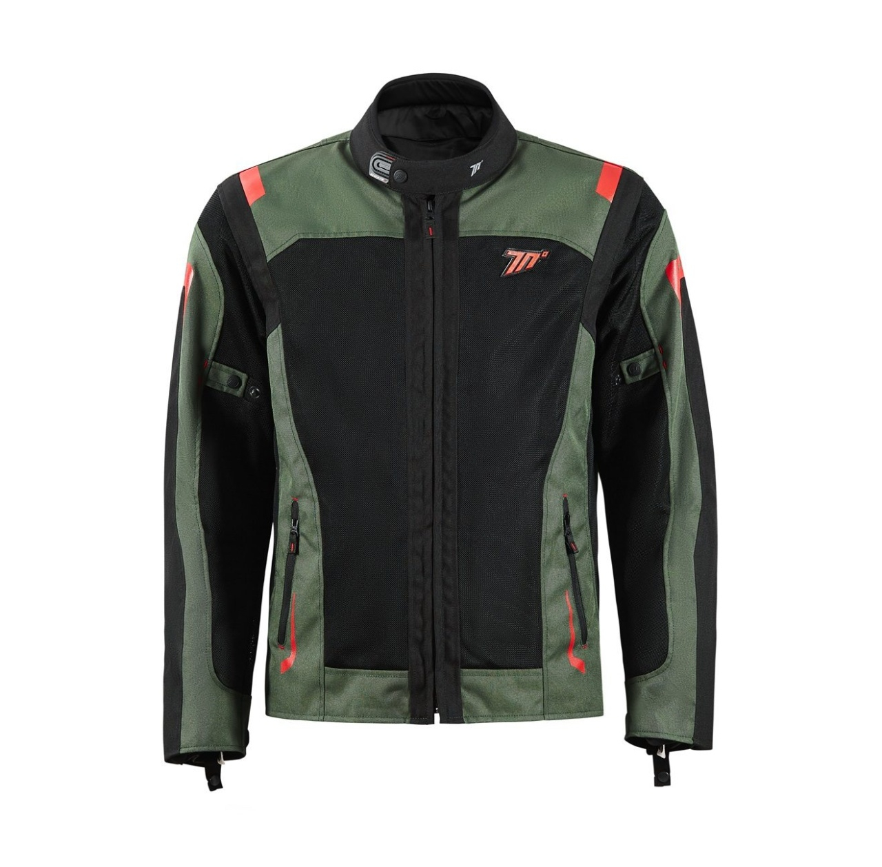 Geacă moto bărbați Touring Seventy Degrees SD-JT66 Sahara verde military/roșu [5]