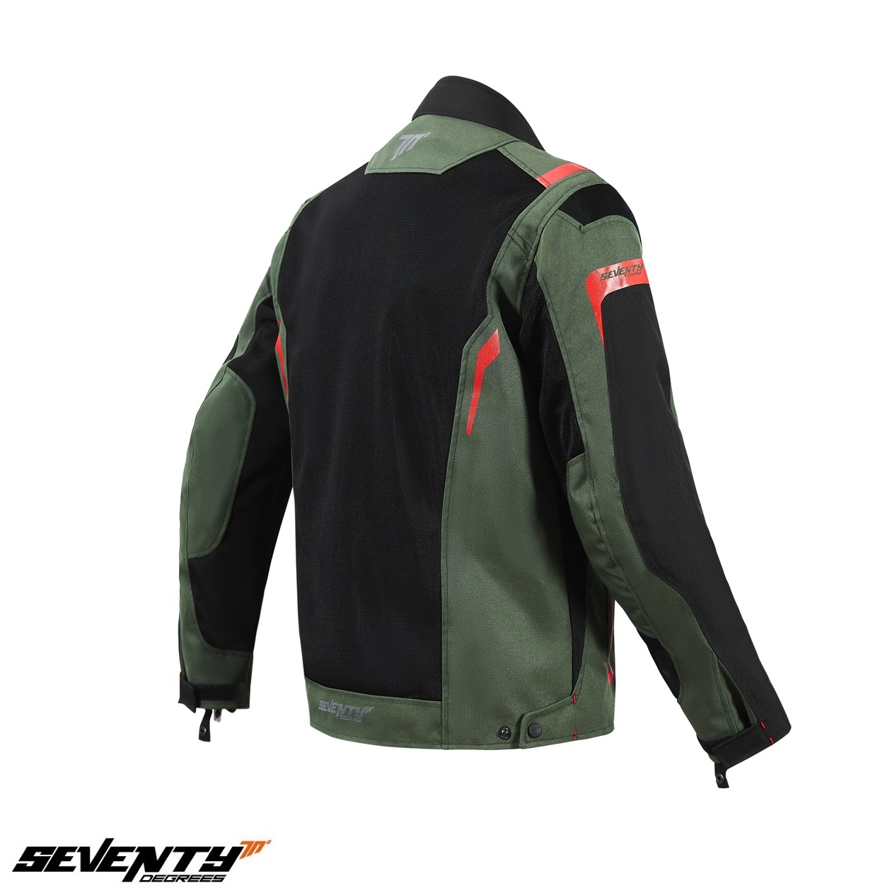 Geacă moto bărbați Touring Seventy Degrees SD-JT66 Sahara verde military/roșu [2]