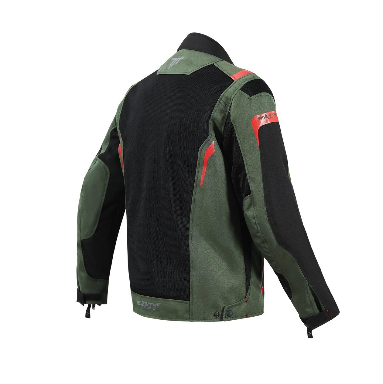 Geacă moto bărbați Touring Seventy Degrees SD-JT66 Sahara verde military/roșu [4]