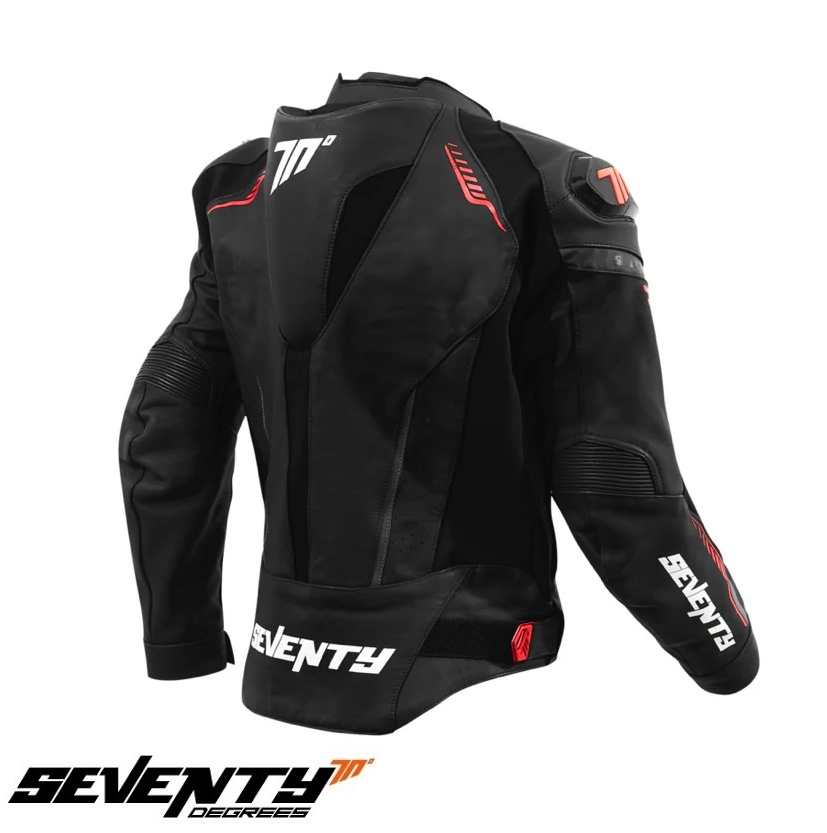 Geacă moto din piele racing Seventy Degrees SD-JL24 Negru-roșu [2]
