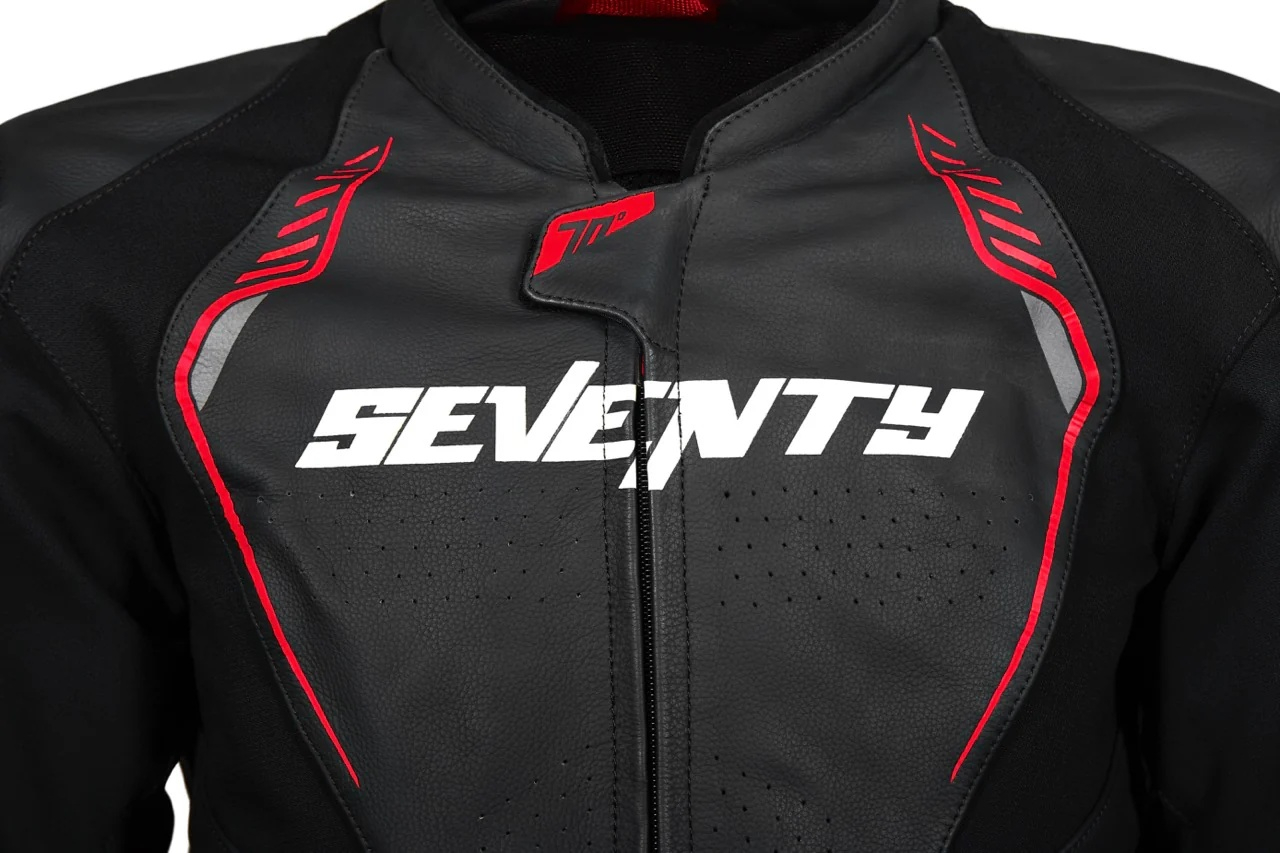 Geacă moto din piele racing Seventy Degrees SD-JL24 Negru-roșu [3]
