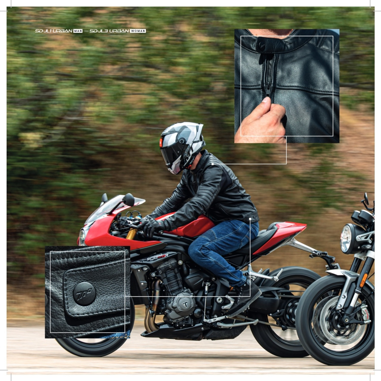 Geacă moto din piele Seventy Degrees SD-JL1 [3]