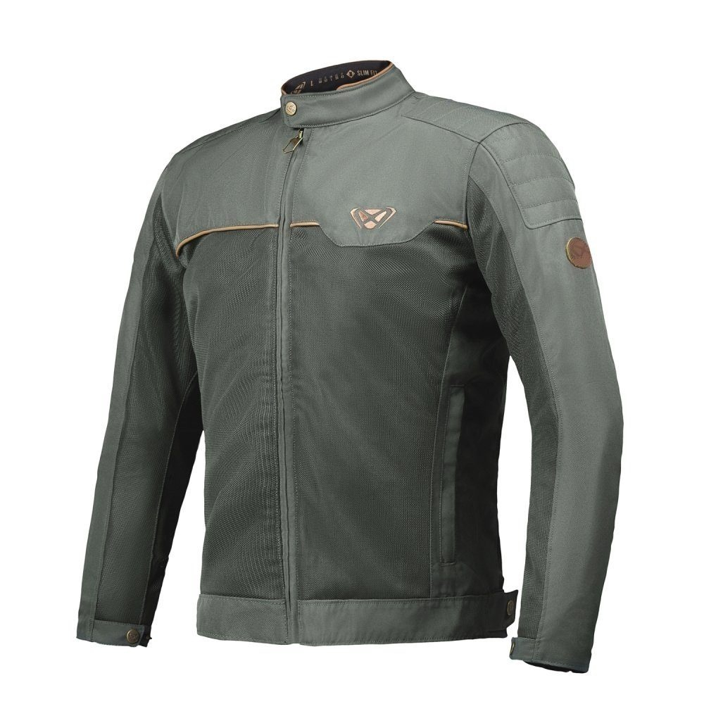 Geacă moto Ixon Cornet WP MS, bărbați, urban/heritage, vară - verde/maro [1]