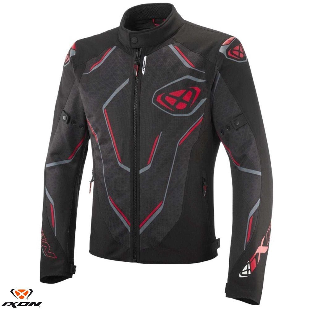Geacă moto Ixon Demoniak MS, bărbați, racing/roadster, vară - negru/roșu [3]