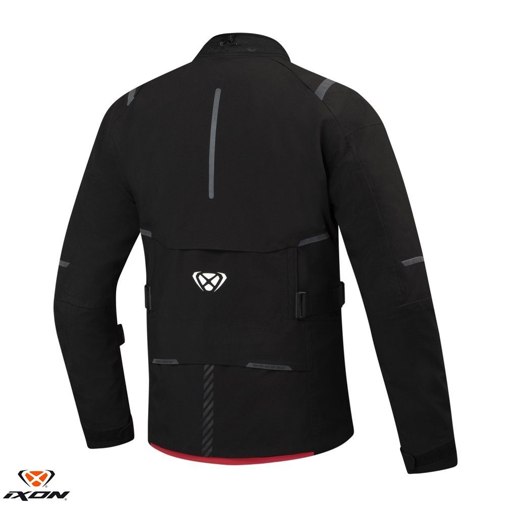 Geacă moto Ixon M-Skeid MS, bărbați, touring/adventure, all-season - negru/roșu (geacă laminată; impermeabilă pe exterior) [2]