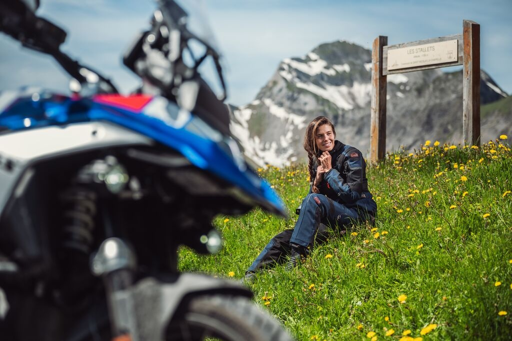 Geacă moto Ixon Odin LS, femei, touring/adventure, all-season/vară - navy (albastru)/negru/roșu [3]