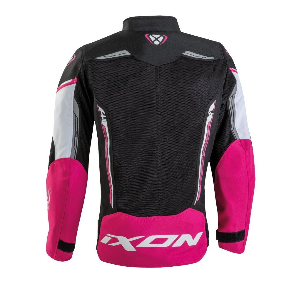 Geacă moto Ixon Striker AIR KID, copii, racing/roadster, vară - negru/alb/fuchsia (roz) [2]
