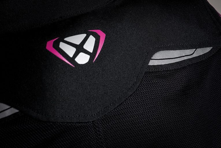 Geacă moto Ixon Striker AIR KID, copii, racing/roadster, vară - negru/alb/fuchsia (roz) [4]