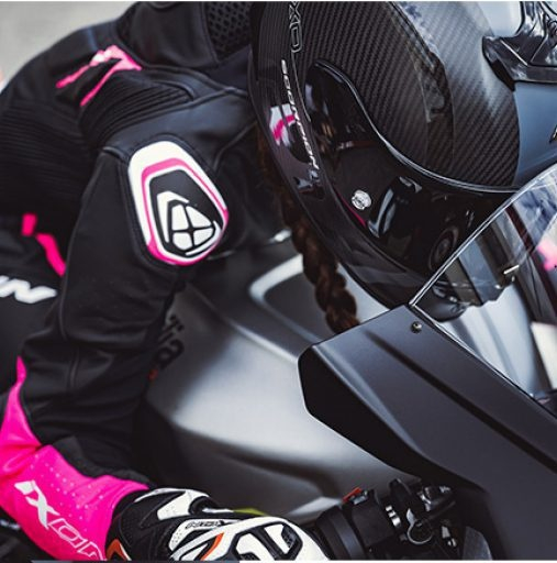 Geacă moto Ixon Vortex 3 LS, femei, piele, racing, vară - negru/roz/alb [3]
