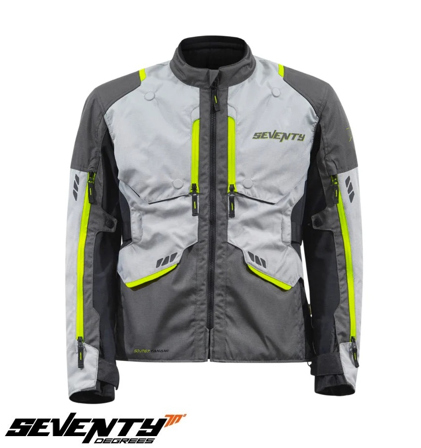 Geacă moto Seventy Degrees all season SD-JT67 Tanami Negru/Gri/Galben fluor [2]