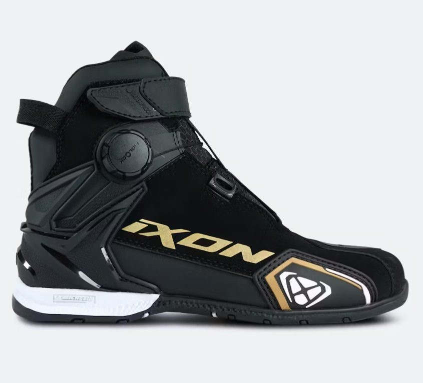 Ghete moto Ixon Bull 2 WP LS, femei, roadster, all-season - negru/alb/auriu impermeabile [2]