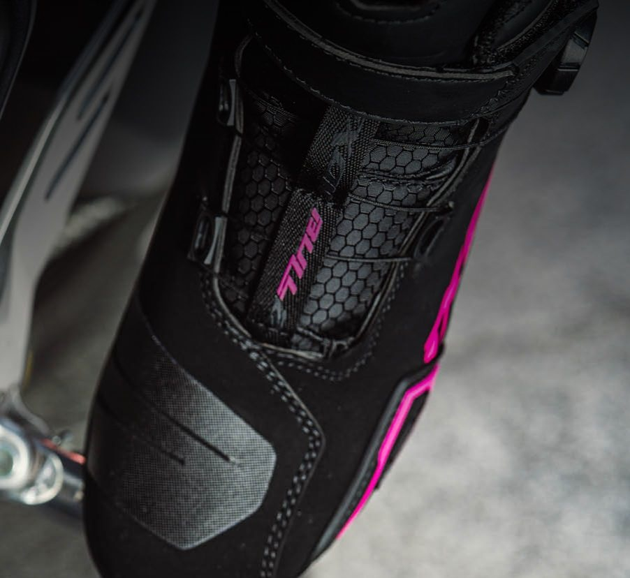 Ghete moto Ixon Bull 2 WP LS, femei, roadster, all-season - negru/fuchsia (roz) impermeabile [3]