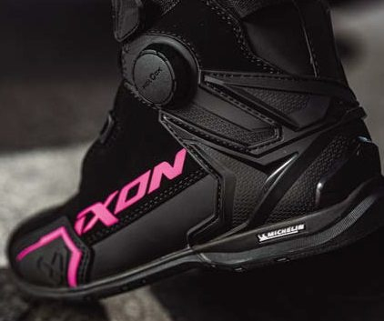 Ghete moto Ixon Bull 2 WP LS, femei, roadster, all-season - negru/fuchsia (roz) impermeabile [2]