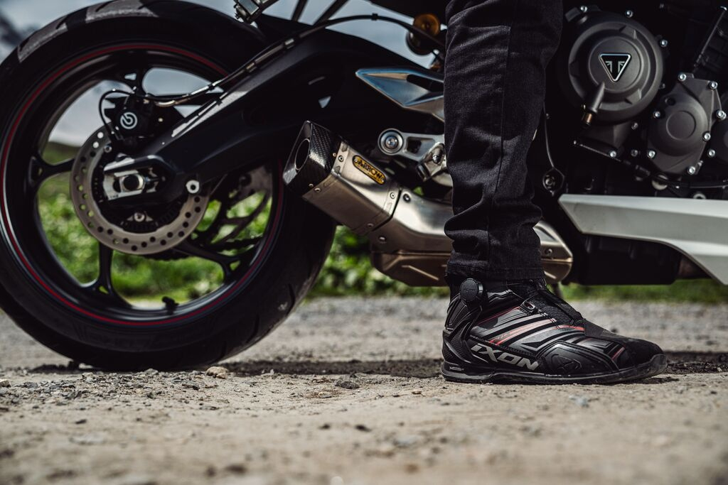Ghete moto Ixon Bull 2 WP ULTRA MS, bărbați, roadster, all-season - negru/antracit/roșu impermeabile [4]
