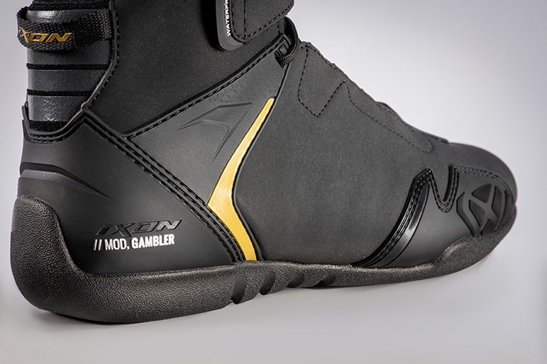 Ghete moto Ixon Gambler WP LS, femei, roadster, all-season - negru/gold (auriu) impermeabile [2]