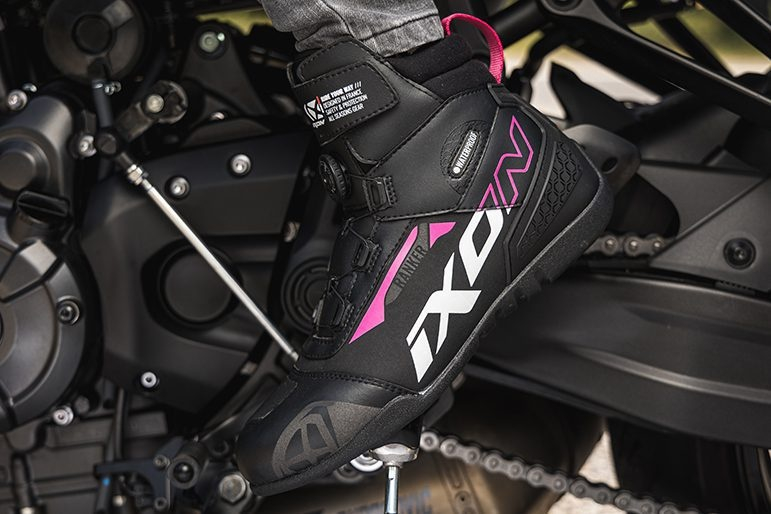 Ghete moto Ixon Ranker WP LS, femei, roadster, all-season - negru/alb/fuchsia (roz) impermeabile [4]