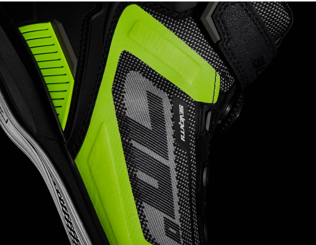 Ghete moto Seventy Degrees SD-BR3 Veloce Pro Negru galben fluor [2]