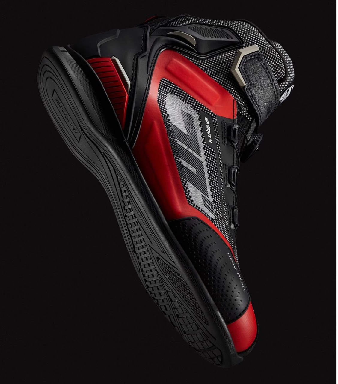 Ghete moto Seventy Degrees SD-BR3 Veloce Pro Negru roșu [4]