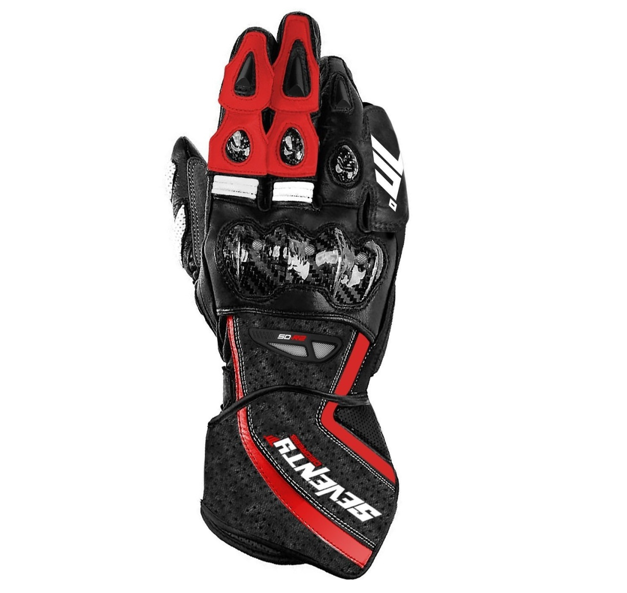 Mănuși moto copii racing vară Seventy Degrees SD-R2K negru/roșu [3]