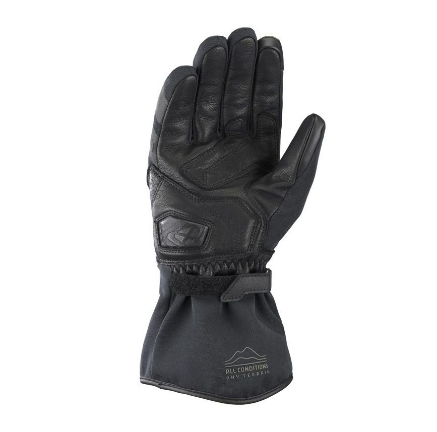 Mănuși moto Ixon Drizzle MS, bărbați, textil/piele, touring/adventure - khaki/negru; degete tactile (mănuși lungi) [2]