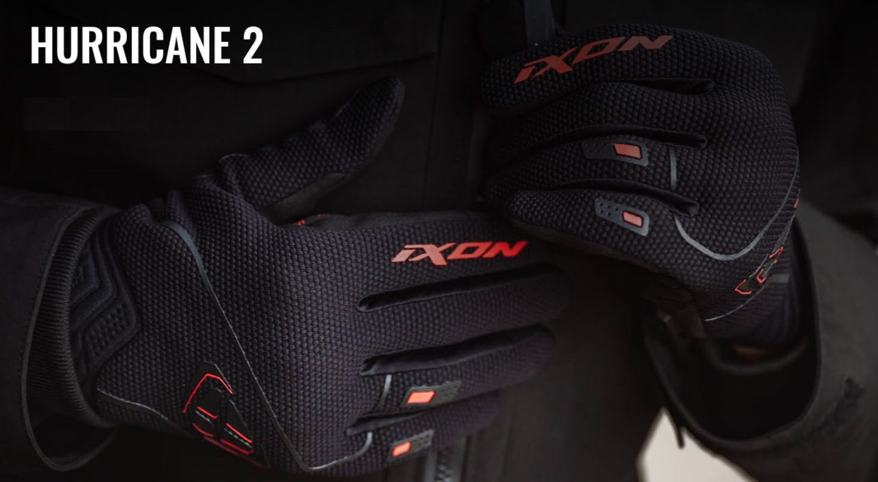 Mănuși moto Ixon Hurricane 2 MS, bărbați, roadster, vară - negru/roșu; degete tactile [3]