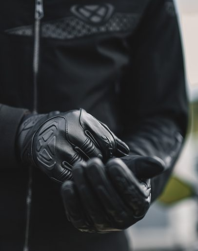 Mănuși moto Ixon MIG 2 Leather MS, bărbați, piele, roadster, vară - negru; degete tactile [3]