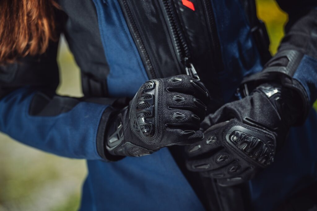 Mănuși moto Ixon Rise Air 2 LS, femei, piele/textil, roadster, vară - negru; degete tactile [4]