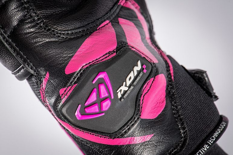 Mănuși moto Ixon RS Rise Air LS, femei, piele/textil, roadster, vară - negru/fucshsia (roz); degete tactile [4]