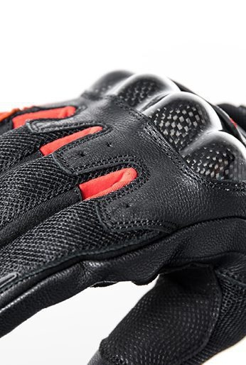 Mănuși moto Ixon RS Rise Air MS, bărbați, piele/textil, roadster, vară - negru/roșu; degete tactile [4]
