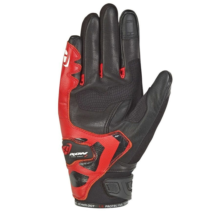 Mănuși moto Ixon RS Rise Air MS, bărbați, piele/textil, roadster, vară - negru/roșu; degete tactile [2]