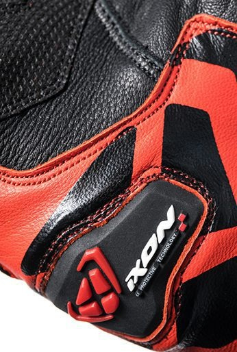 Mănuși moto Ixon RS Rise Air MS, bărbați, piele/textil, roadster, vară - negru/roșu; degete tactile [3]