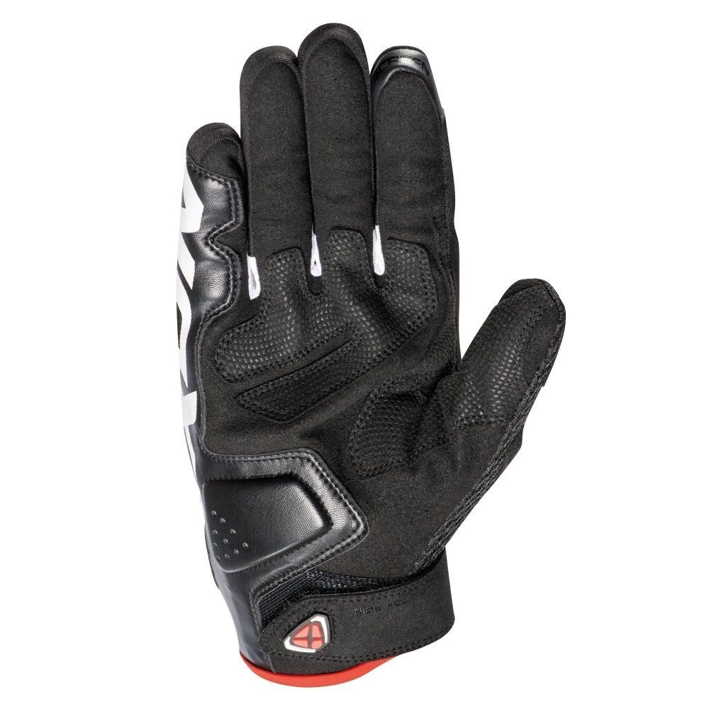 Mănuși moto Ixon RS2 MS, bărbați, textil/piele, roadster, vară - negru/alb/roșu; degete tactile [2]