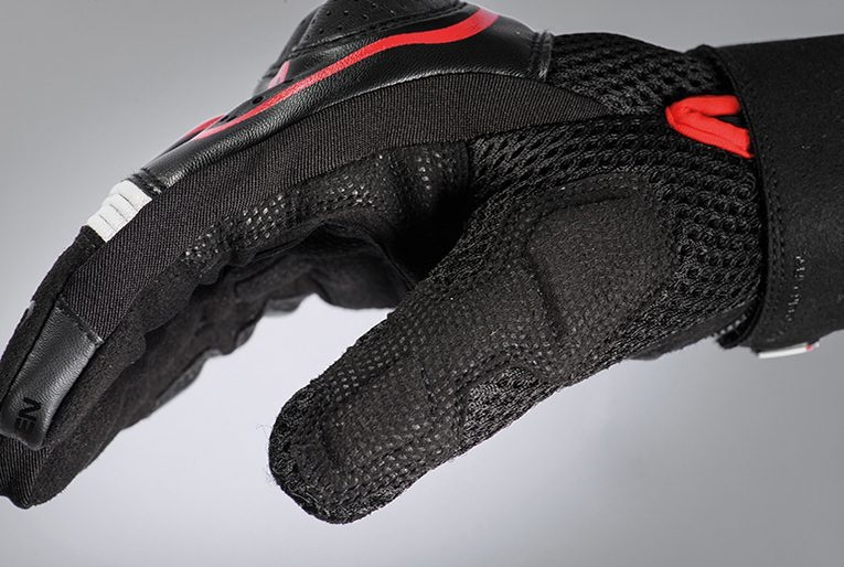 Mănuși moto Ixon RS2 MS, bărbați, textil/piele, roadster, vară - negru/alb/roșu; degete tactile [4]