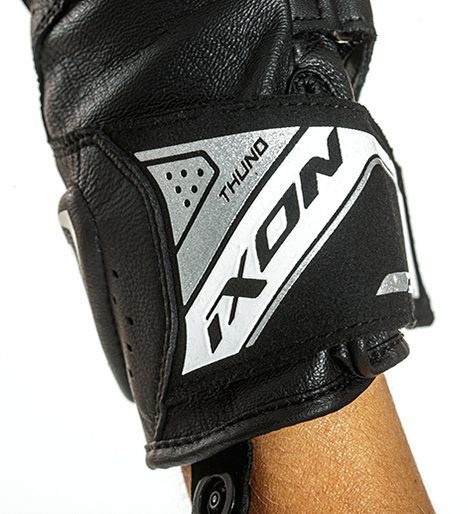 Mănuși moto Ixon Thund LS, femei, piele, racing, vară - negru/alb; degete tactile [3]