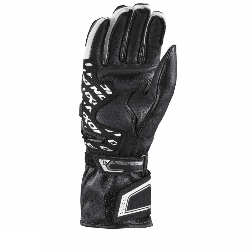 Mănuși moto Ixon Thund LS, femei, piele, racing, vară - negru/alb; degete tactile [2]