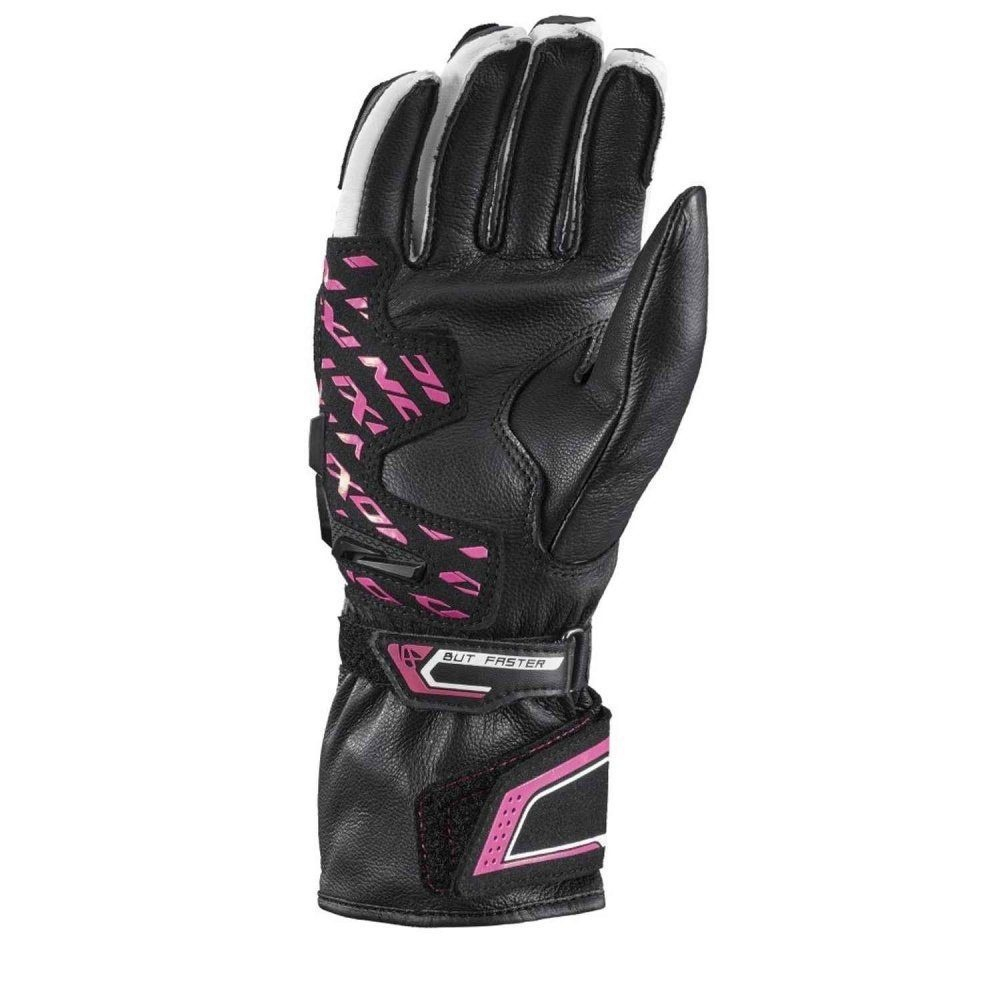 Mănuși moto Ixon Thund LS, femei, piele, racing, vară - negru/fucshia (roz); degete tactile [2]