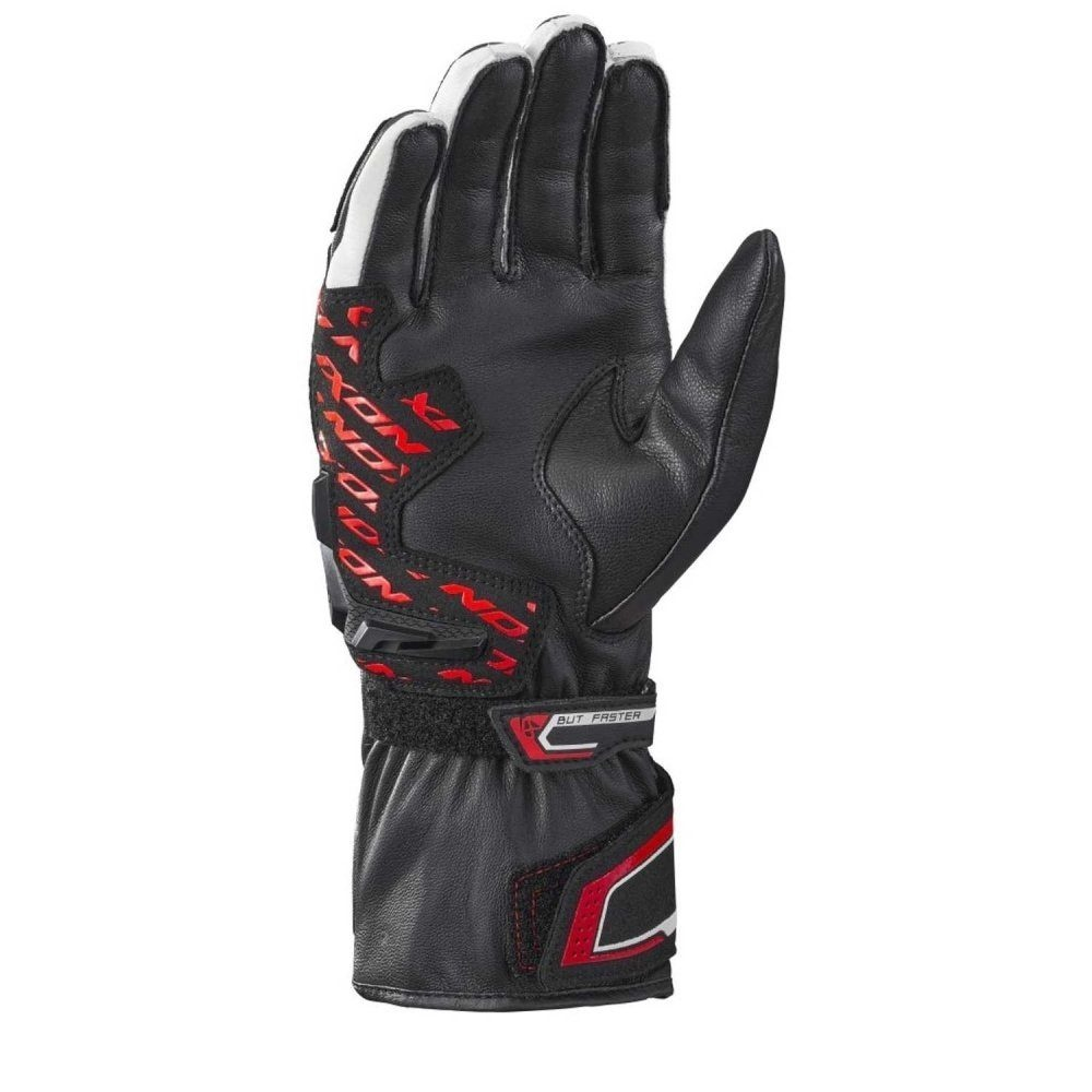 Mănuși moto Ixon Thund MS, bărbați, piele, racing, vară - negru/roșu/alb; degete tactile [2]