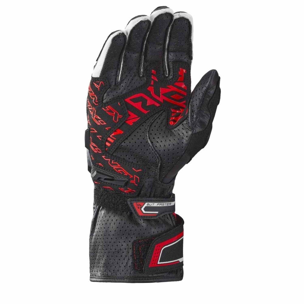Mănuși moto Ixon Thunder Air MS, bărbați, piele, racing, vară - negru/roșu/alb; degete tactile [2]