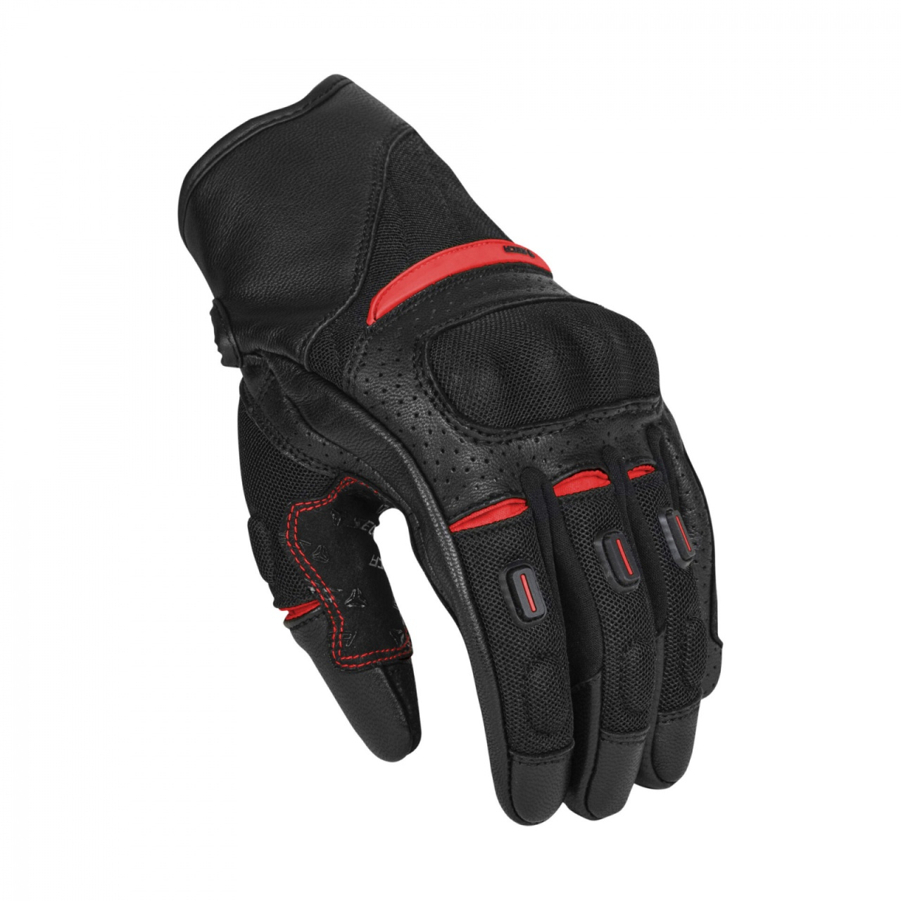 Mănuși moto scurte piele textil SECA AXIS MESH II RED [3]