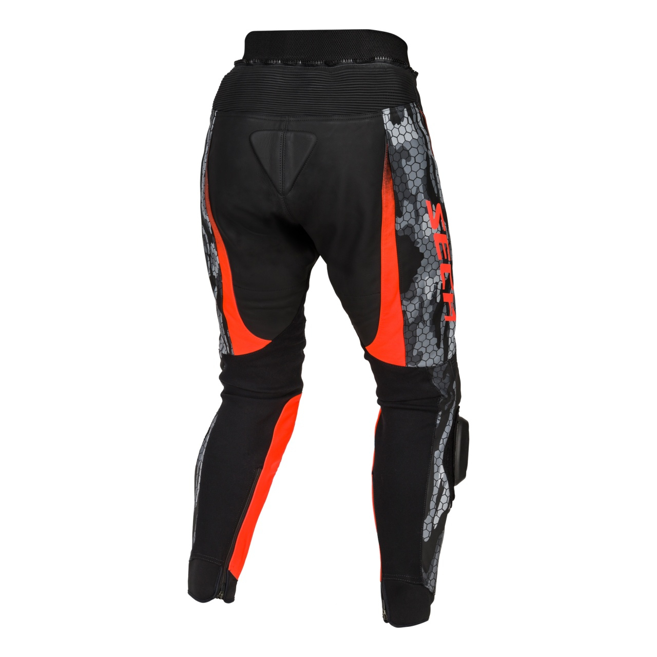 Pantaloni moto din piele SECA SRS II BLACK RED [2]