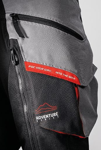 Pantaloni moto Ixon Ragnar MS, bărbați, touring/adventure, all-season - negru/gri/roșu [4]