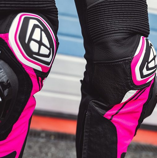 Pantaloni moto Ixon Vortex 3 LS, femei, piele, racing, vară - negru/roz/alb [3]