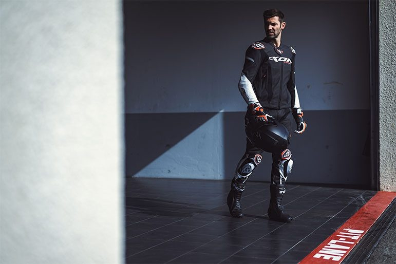 Pantaloni moto Ixon Vortex 3 MS, bărbați, piele, racing, vară - negru/alb [4]