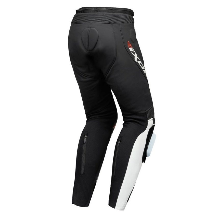 Pantaloni moto Ixon Vortex 3 MS, bărbați, piele, racing, vară - negru/alb [2]