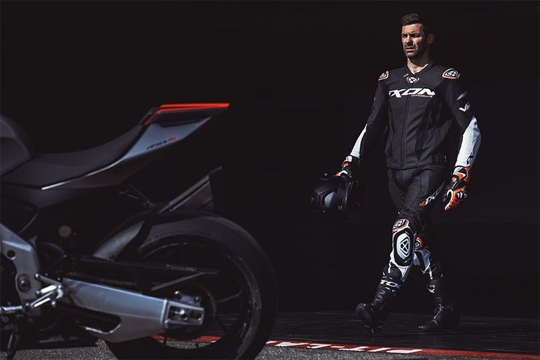 Pantaloni moto Ixon Vortex 3 MS, bărbați, piele, racing, vară - negru/alb [3]