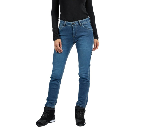 ECHIPAMENTE - Blugi moto Ixon Billie LS, femei - albastru (stonewash) Cordura Denim; Slim Fit; CE AA
