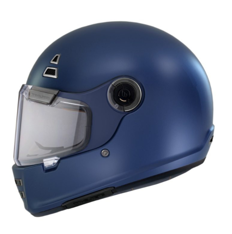 CĂȘTI - Cască moto integrală MT Jarama A7 albastru mat - retro/cafe racer