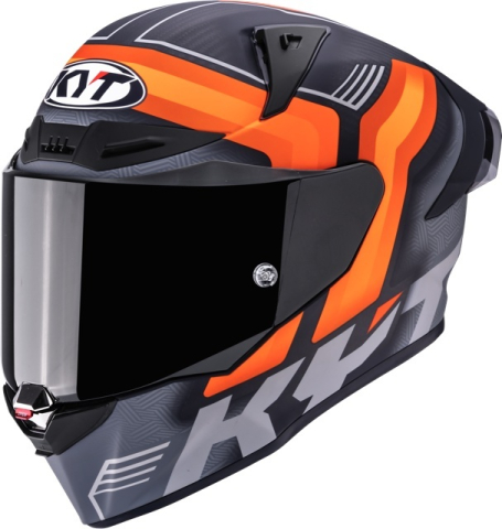 CĂȘTI - Cască moto integrală KYT R1R CARBON ACCELERATOR MATT ORANGE